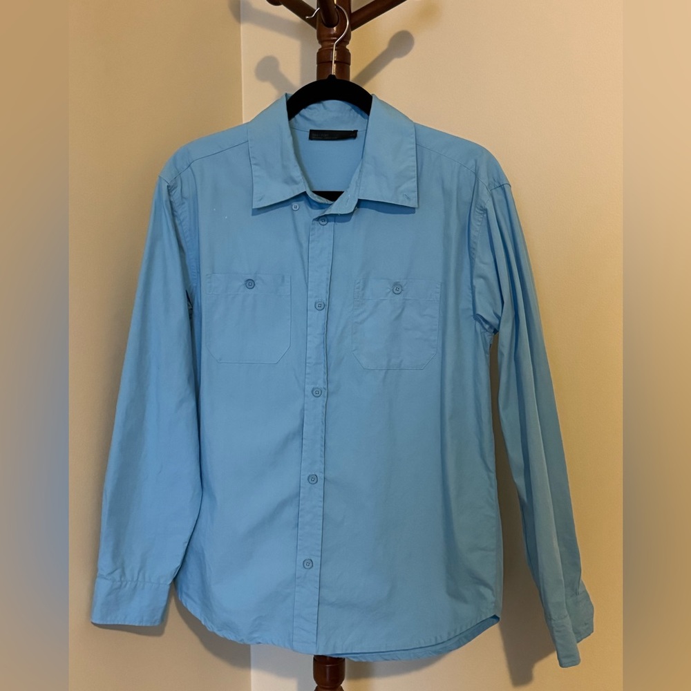 OAK + FORT Men’s Cotton Poplin Shirt - Size XS - Blue
